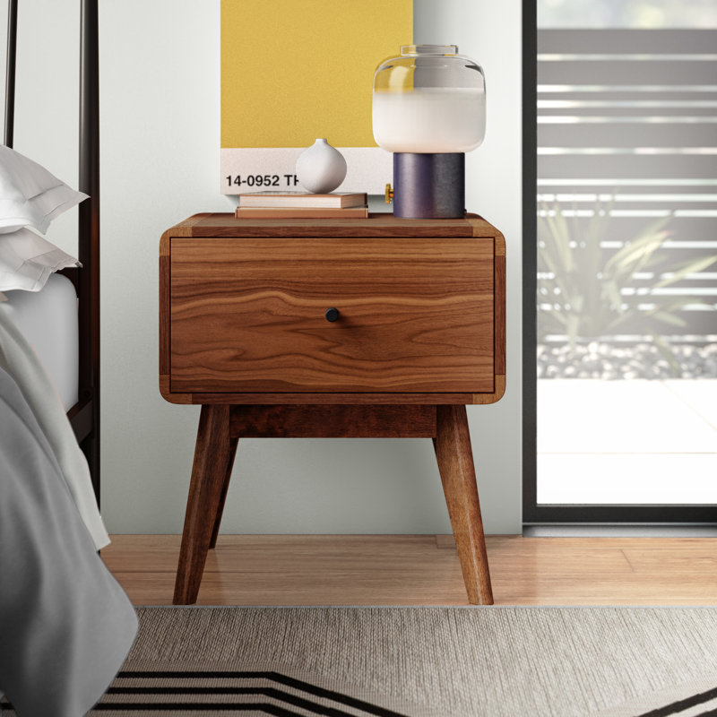 Seville MidCentury 1 Drawer Nightstand & Reviews AllModern